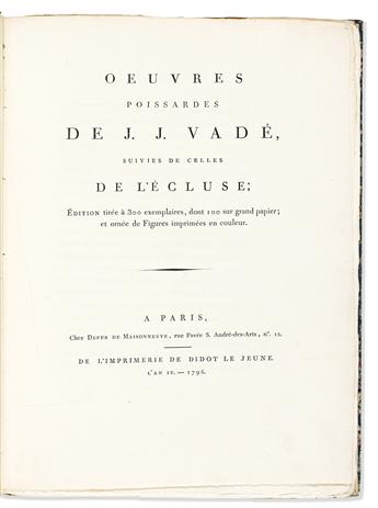 Vadé, Jean-Joseph (1720-1757) Oeuvres Poissardes, Suivies de celles de lÉcluse